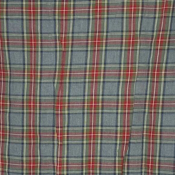 LL Bean Sleep Shirt Mens Medium Gray Red Scotch Plaid Flannel Campcore Vintage - Picture 4 of 7